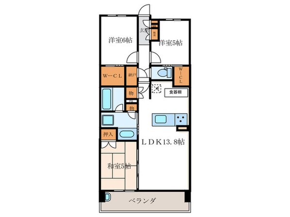 ザ・天王寺レジデンス(1314)の物件間取画像